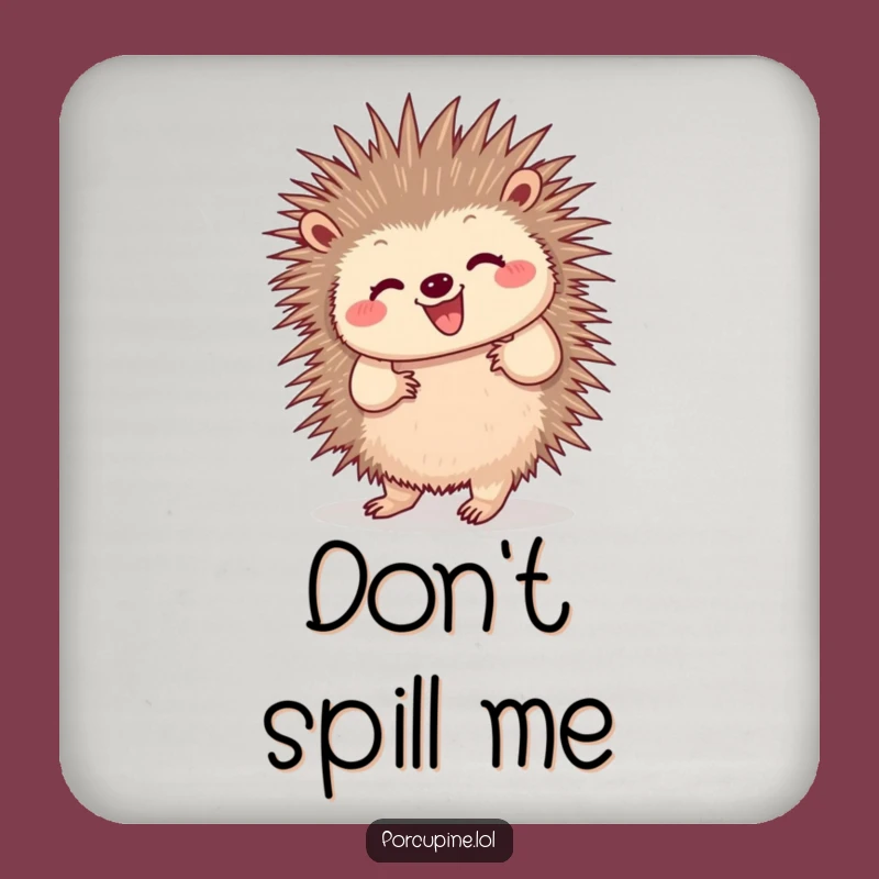 Funny Dancing Porcupine Drink Coaster: Protect Surfaces with Wiggling Quill Fun