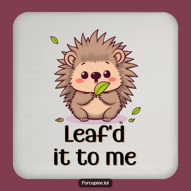 Funny Kawaii Porcupine Coaster: Surprised Prickles Drink Gift