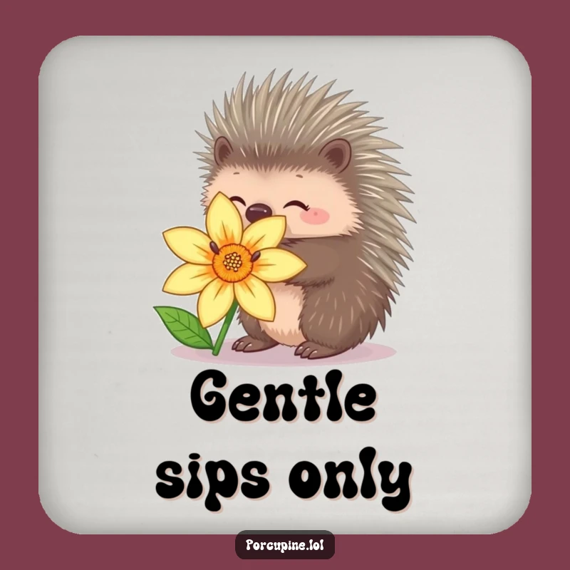 Funny Porcupine Coaster: Gentle Protection with Humorous Charm!