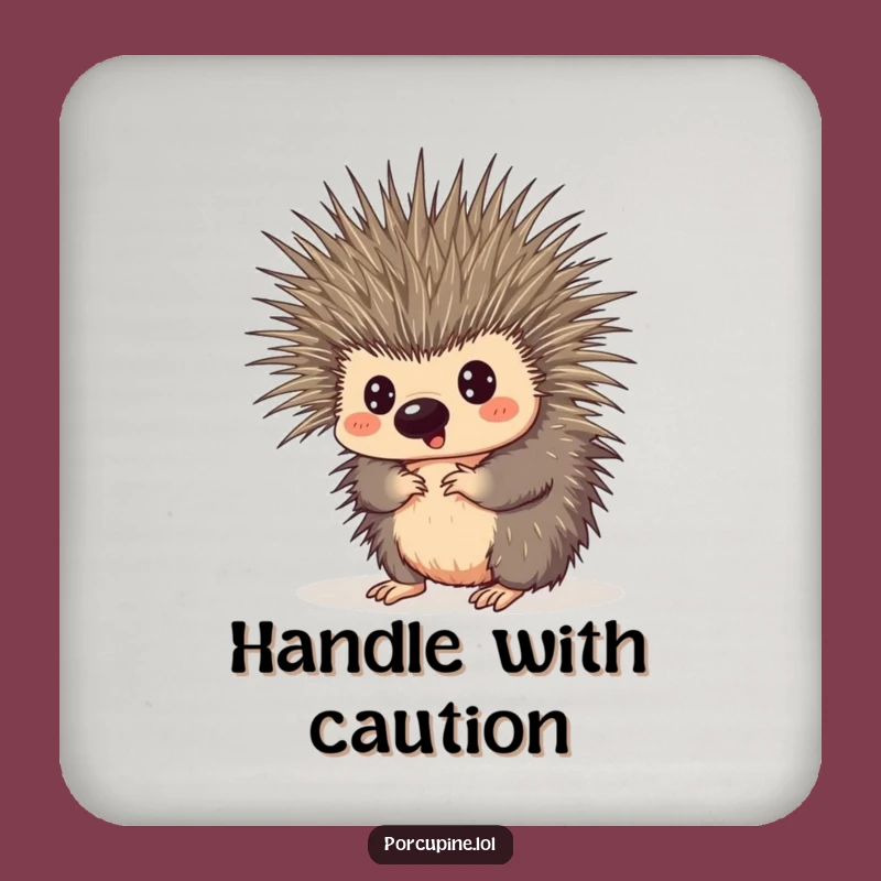 Funny Porcupine Tangled Quills Drink Coaster - Hilarious Protection for Your Surfaces