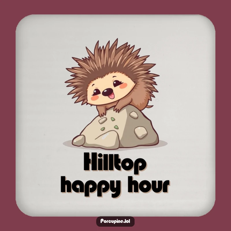 Funny Kawaii Porcupine Coaster: Goofy Climb Drink Gift