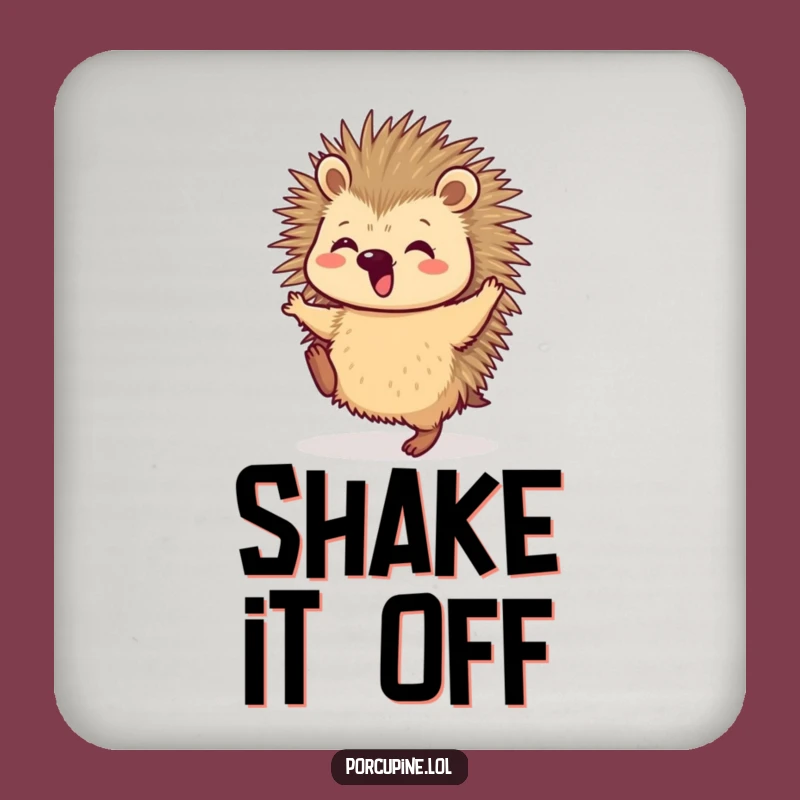 Funny Porcupine Dance Coaster: Protect Surfaces with Lively, Humorous Art