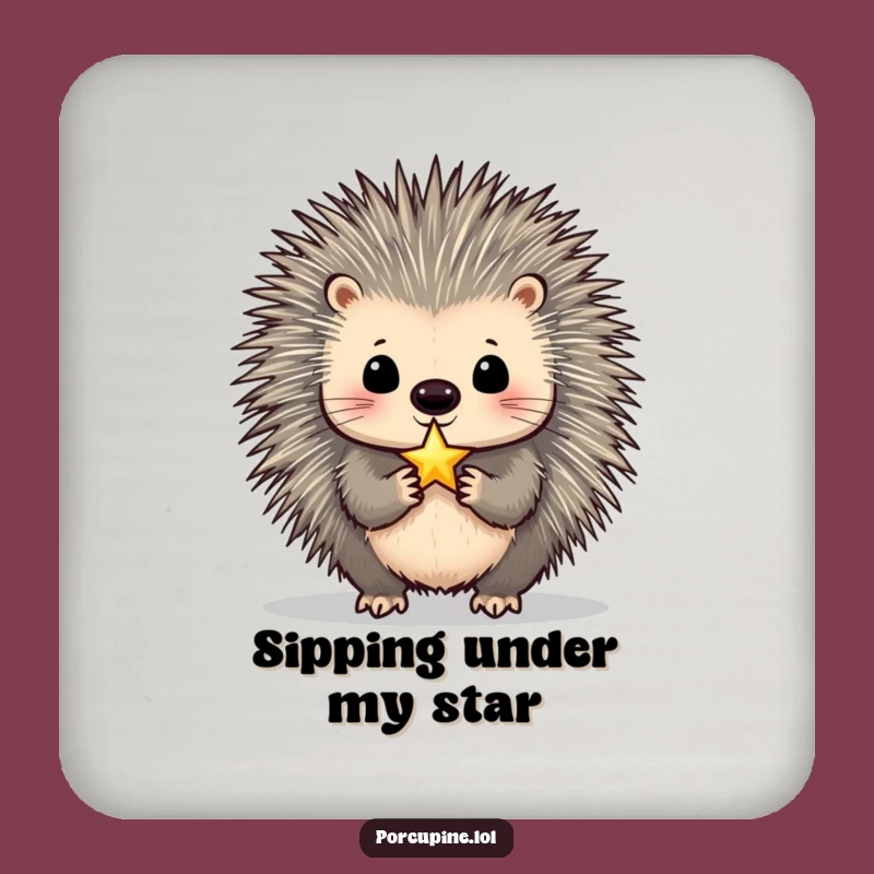 Funny Porcupine Star Balancer Coaster: Protect Surfaces with Hilarious Dreams!