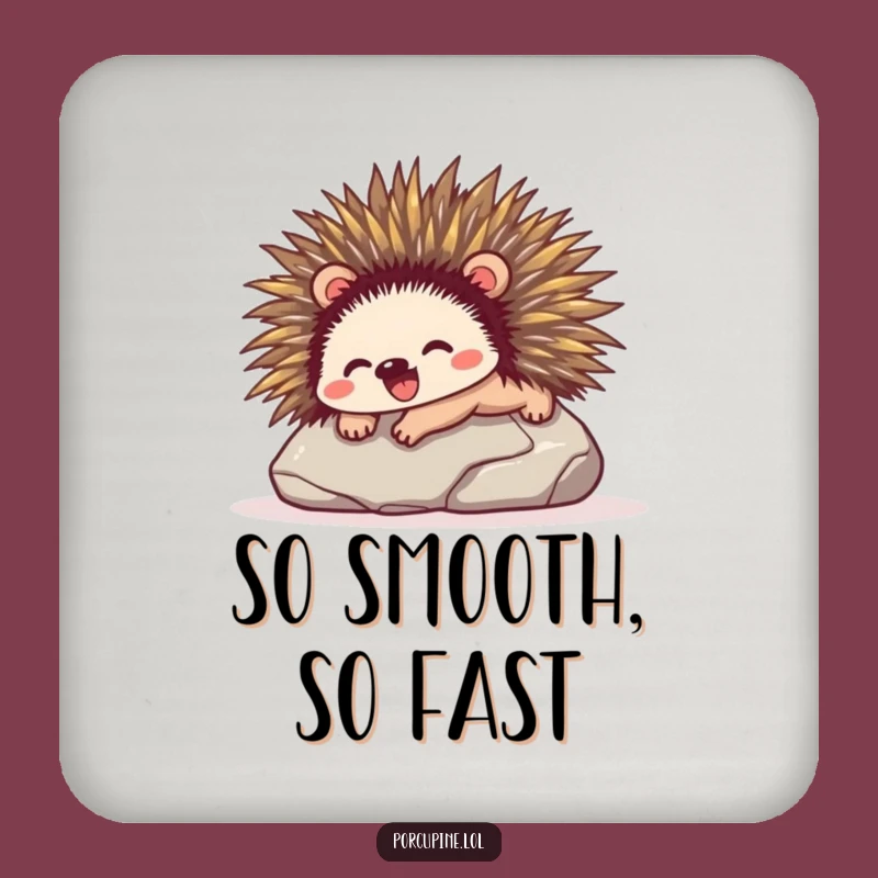 Funny Porcupine Stone Slide Coaster: Protect Surfaces with Humor
