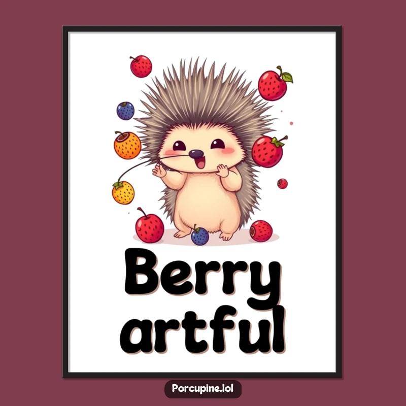 Funny Juggling Porcupine Poster: Bring Skillful Fun to Your Walls