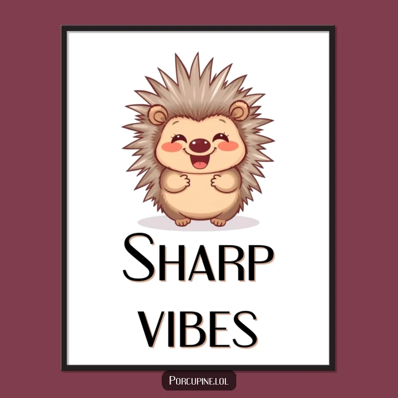Funny Porcupine Quill Poster: Happy Prickly Wall Art Gift!