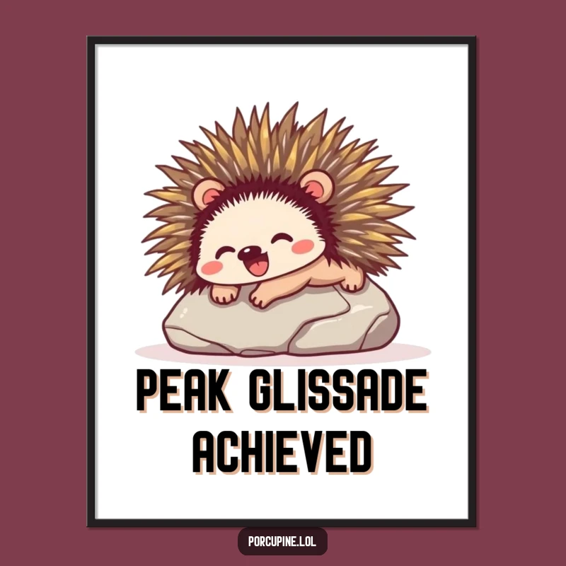 Funny Porcupine Stone Slide Poster: Bring Joyful Art Home