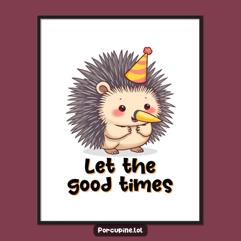 Funny Porcupine Party Poster: Festive Art for a Celebratory Vibe!