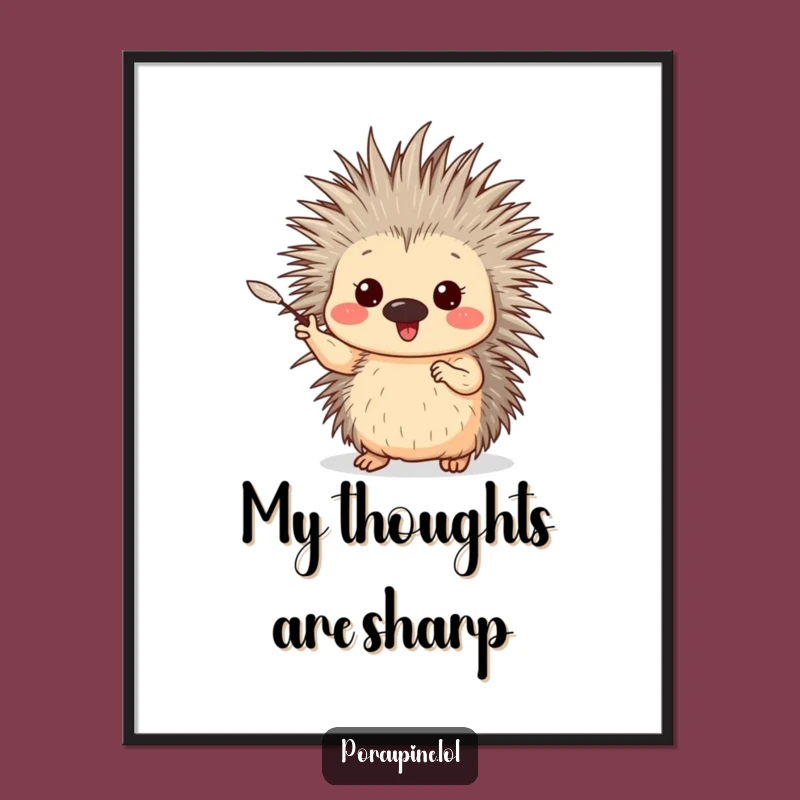 Funny Porcupine Enthusiast Poster: Decorate with Hilarious Pointers!