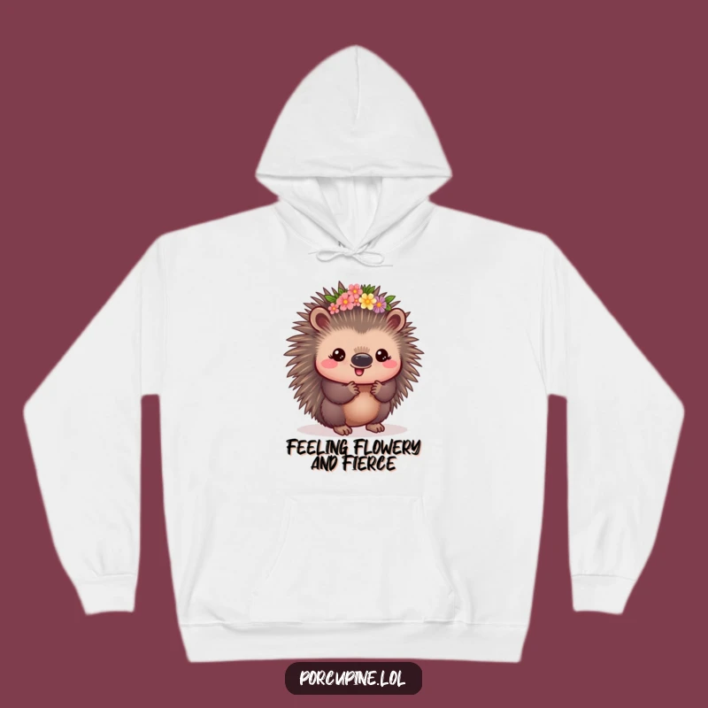Cozy Funny Kawaii Porcupine Flower Crown Hoodie: Snuggle in Style with This Adorable Gift