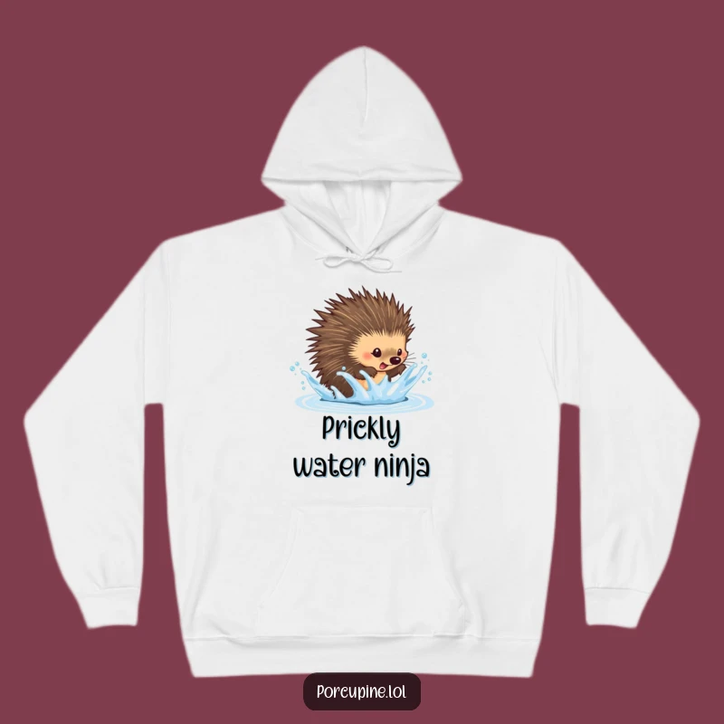 Funny Dodging Porcupine Hoodie: Stay Cozy and Hilariously Dry!