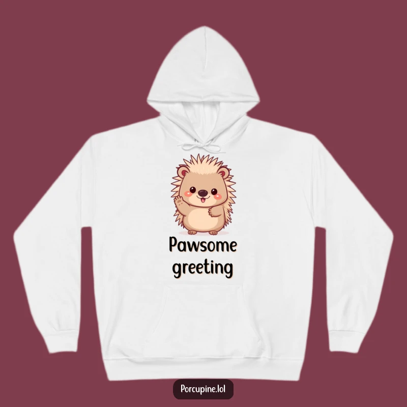Funny Kawaii Porcupine Hoodie: Cozy Cheerful Prickles Gift