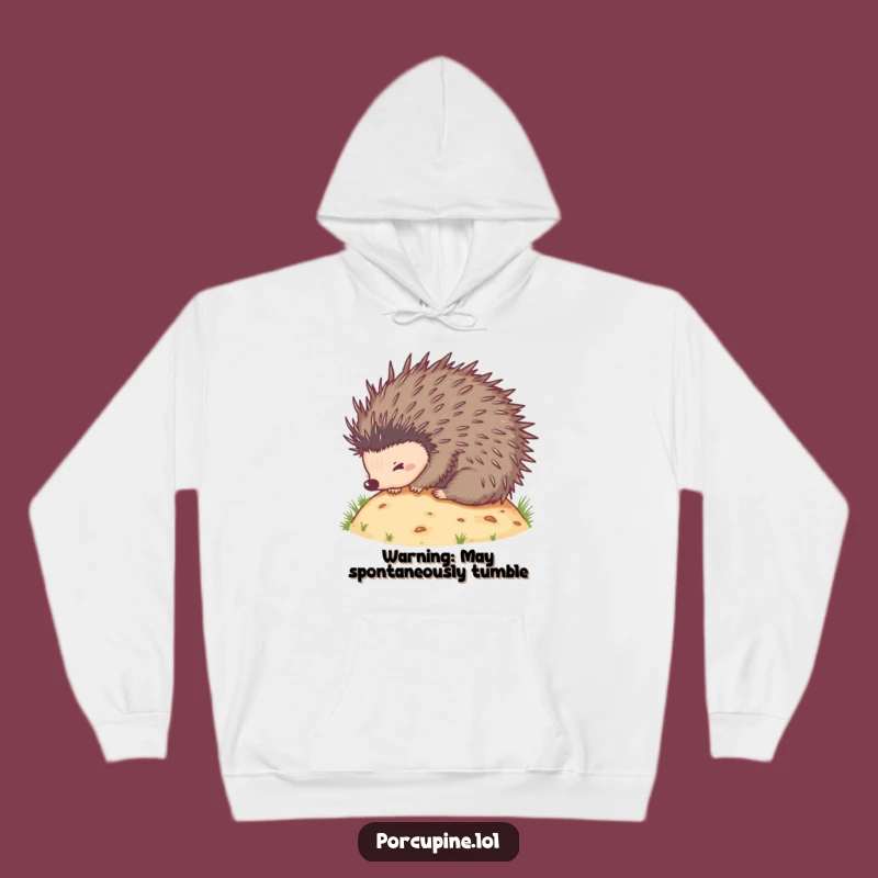 Funny Porcupine Rolling Hoodie - Cozy & Comical Prickly Wear Gift