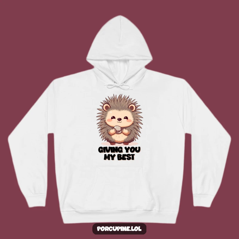 Funny Porcupine Shy Gift Hoodie - Cozy Prickly Kindness Wear Gift