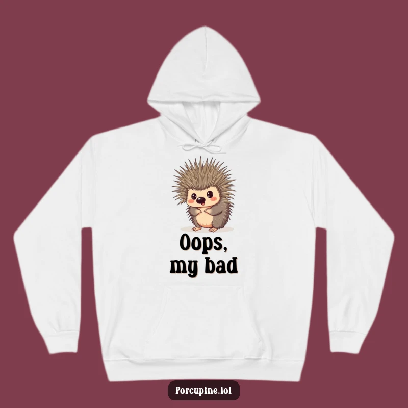 Funny Porcupine Tangled Quills Hoodie - Cozy Comfort for Life's Little Mishaps