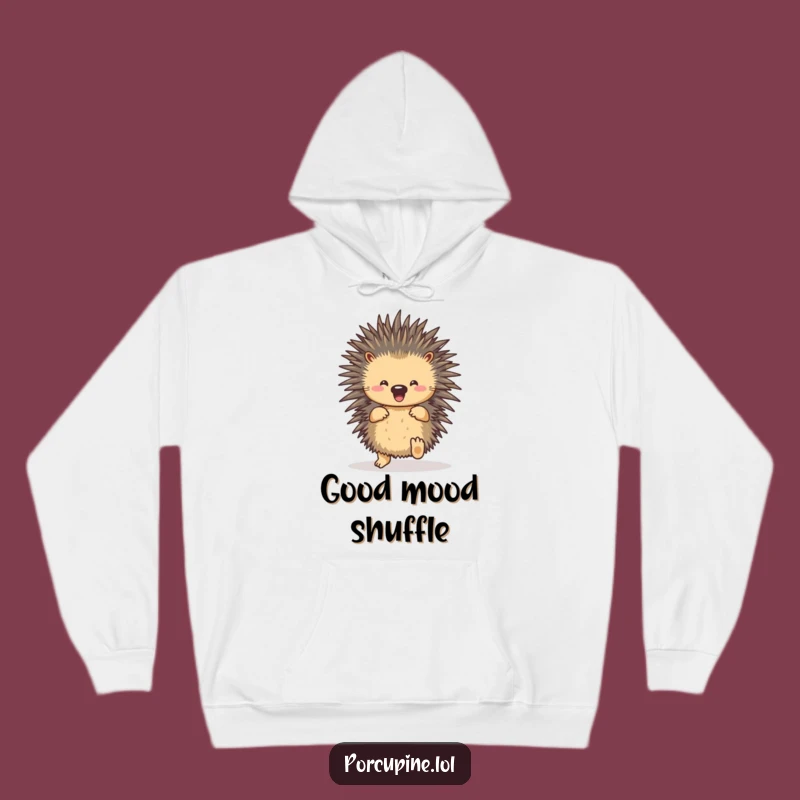 Cozy Funny Porcupine Shuffle Hoodie: Warm & Whimsical Dancing Gift