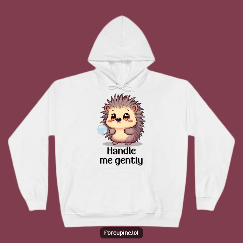 Cozy Funny Porcupine Bubble Dream Hoodie: Warm & Humorous Wear for Curious Souls