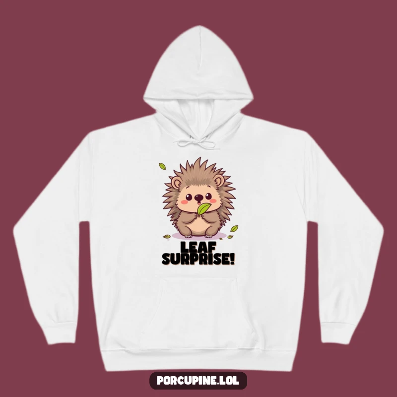 Funny Kawaii Porcupine Hoodie: Cozy Surprised Prickles Gift