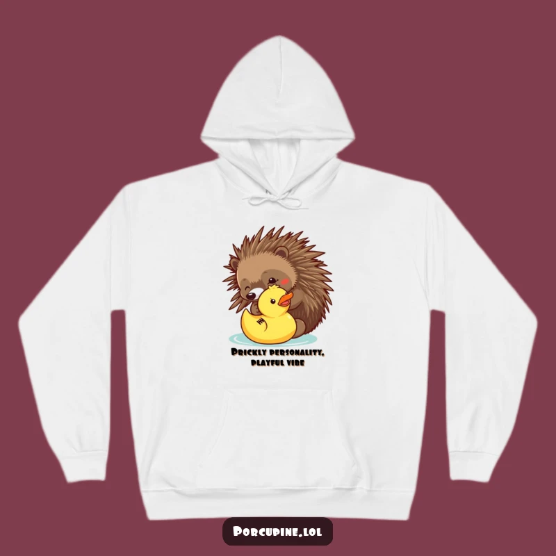 Funny Porcupine Duck Poke Hoodie - Cozy Up with This Hilarious and Playful Design