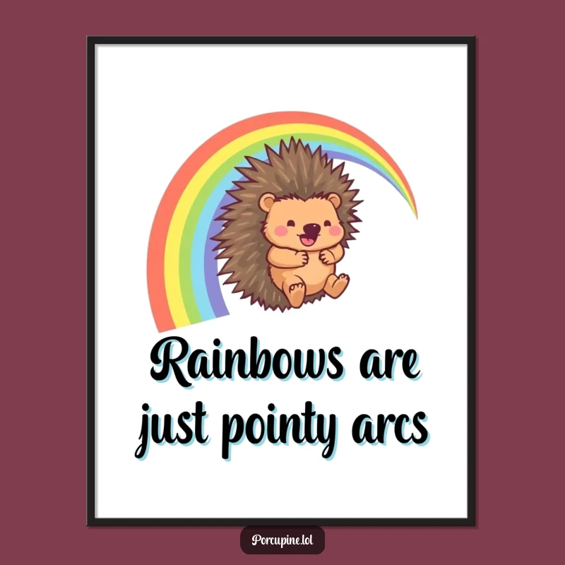 Free Printable Porcupine Wall Art - Rainbow Slide Downloadable Fun