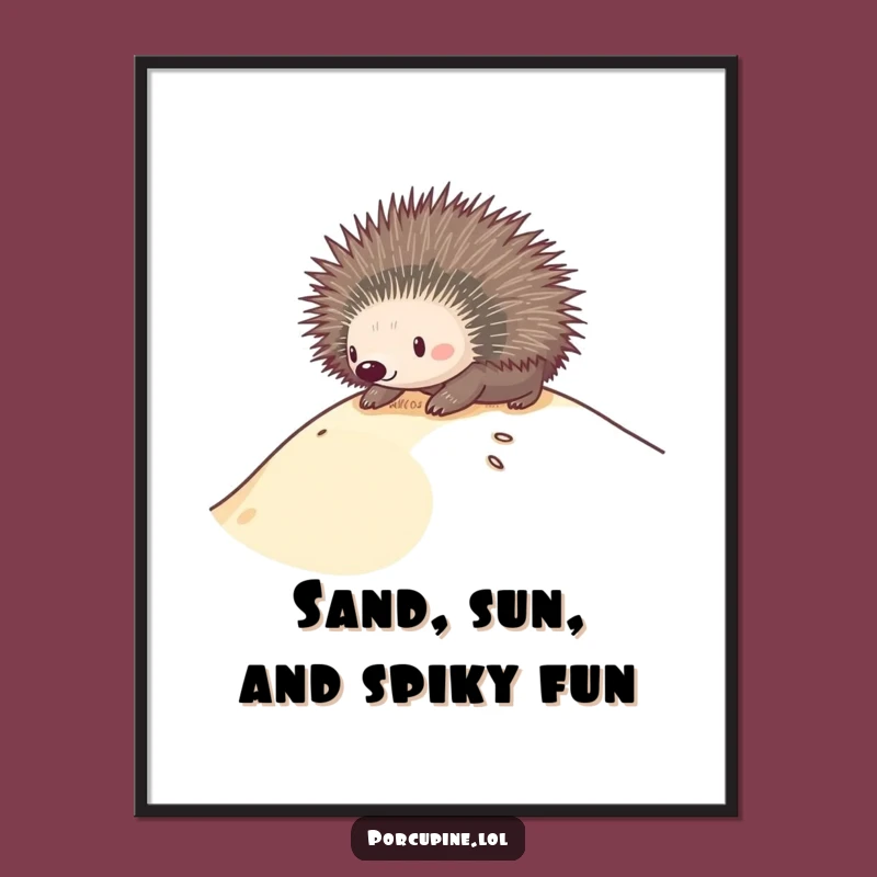Free Printable Wall Art: Funny Porcupine Dune Surfing - Hilarious Downloadable Decor!