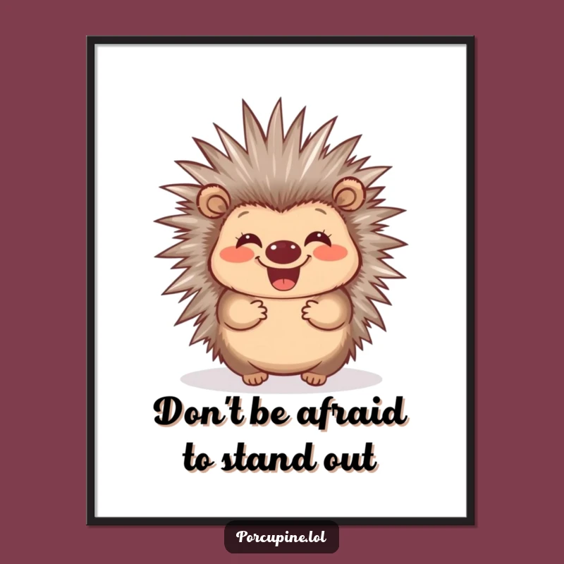 Funny Free Printable Wall Art: Grinning Porcupine, Adorable Downloadable Decor!