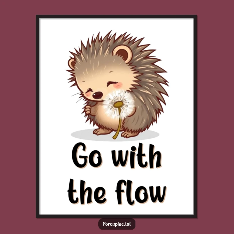 Funny Free Printable Wall Art: Dandelion Porcupine - Whimsical DIY Decor Downloadable!