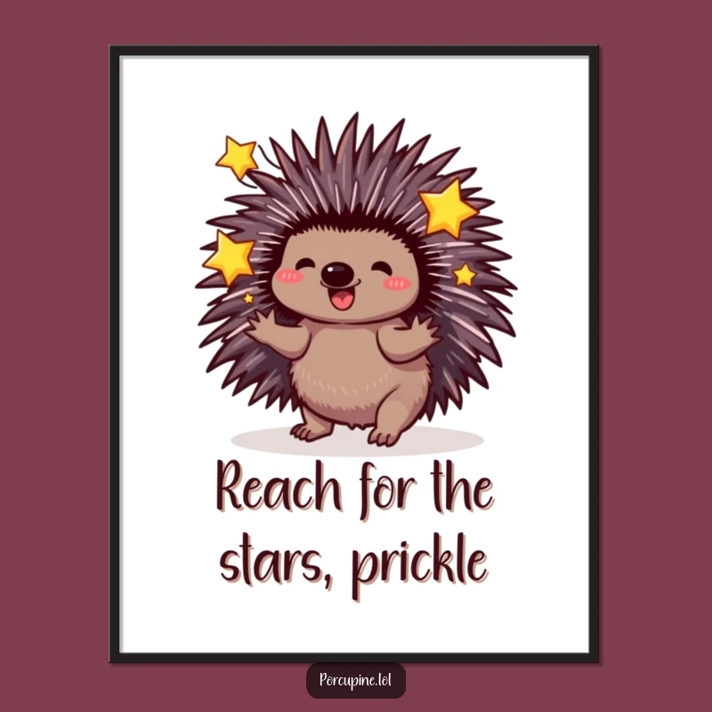 Magical Free Printable Wall Art: Star-Juggling Porcupine - Whimsical Downloadable Decor