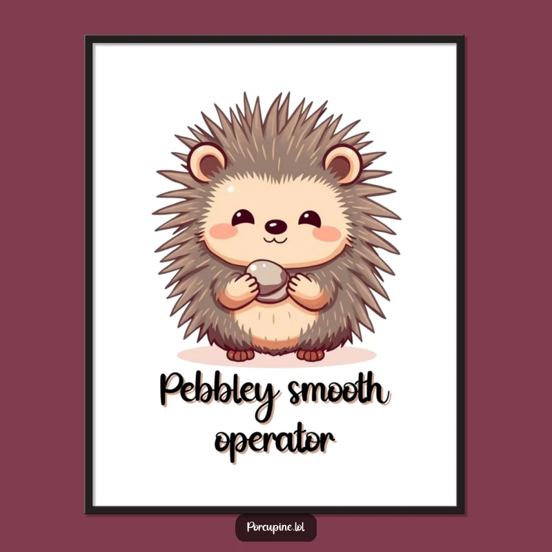 Heartwarming Free Printable Wall Art: Shy Pebble Porcupine, Funny Downloadable Decor