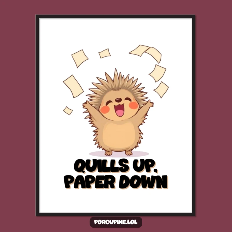 Funny Free Printable Wall Art: Porcupine Paper Toss - Hilarious Office Decor Download!