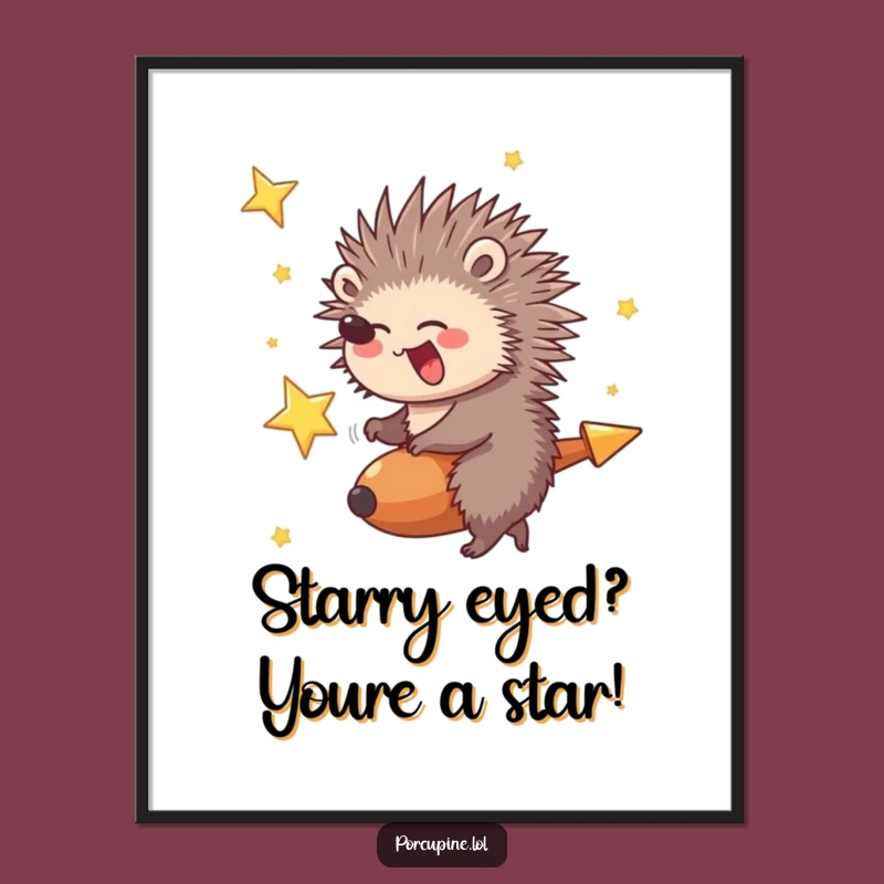 Fun Free Printable Wall Art: Porcupine's Star Ride Adventure - Giggling Downloadable Decor