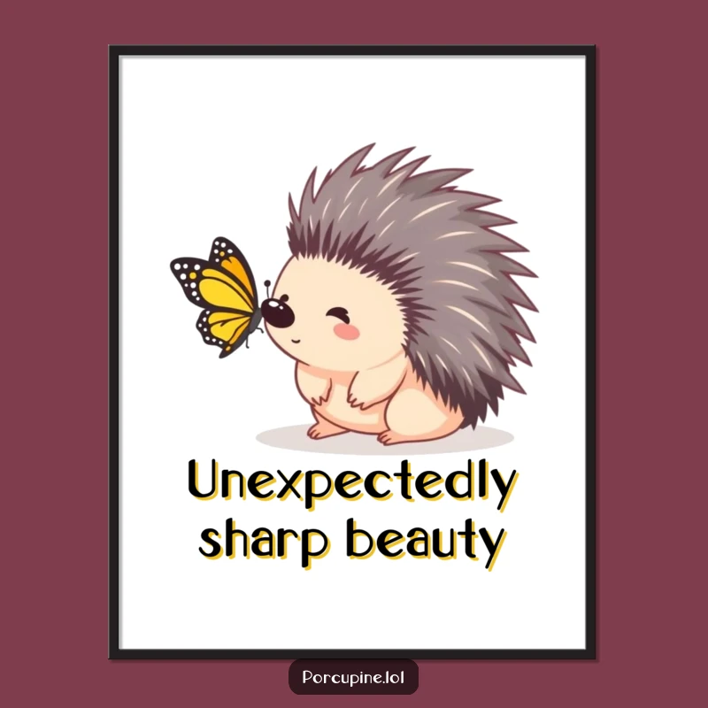 Funny Free Printable Wall Art: Surprised Porcupine - Quirky DIY Decor Downloadable!