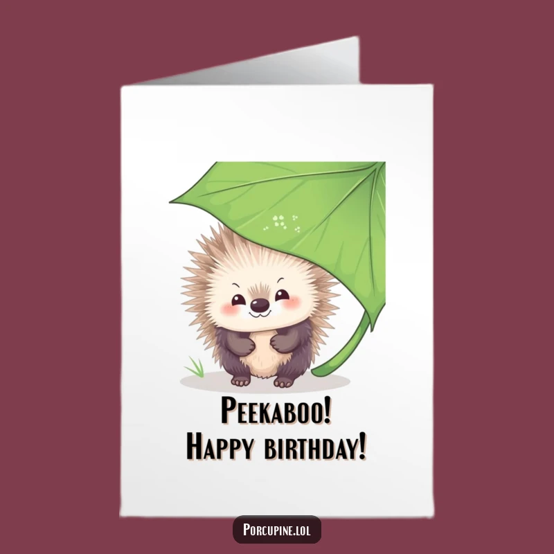 Free Printable Birthday Card: Shy Porcupine Surprise, Cute Downloadable Wishes!