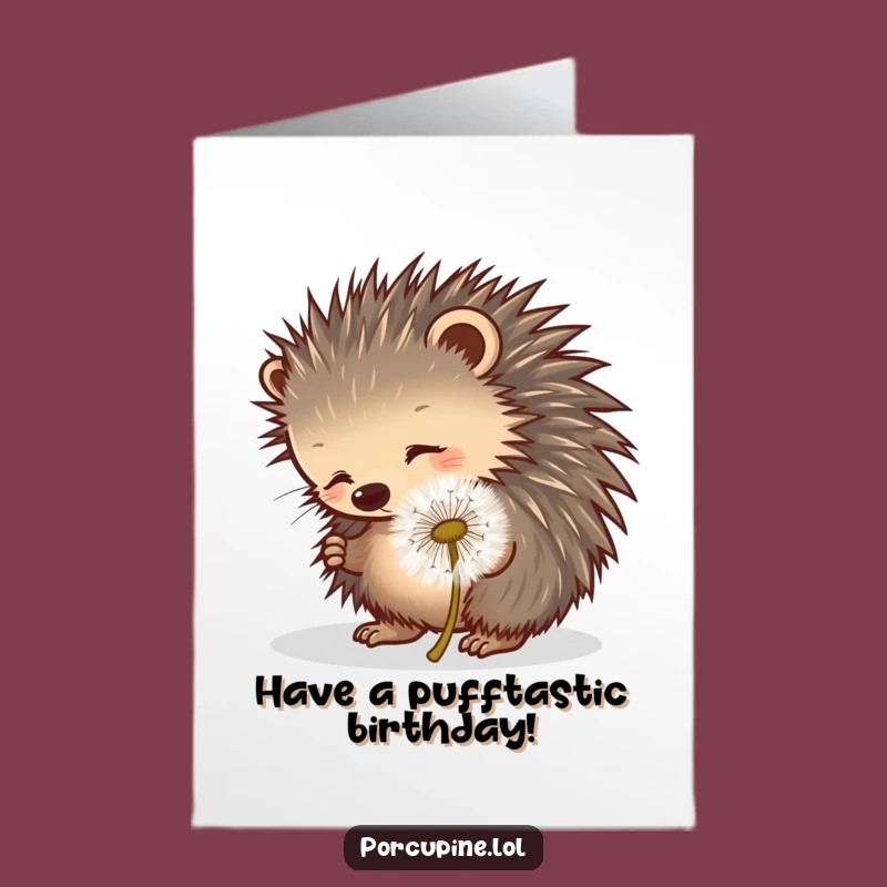 Free Printable Birthday Card: Dandelion Porcupine - Fun DIY Downloadable Gift!
