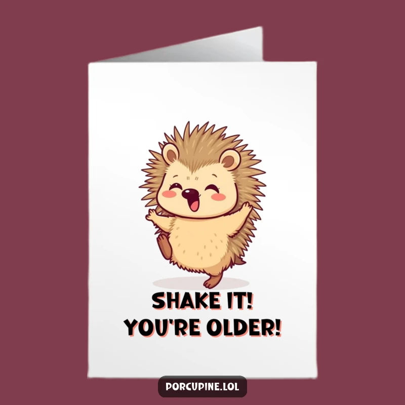 Free Printable Birthday Card: Dancing Porcupine Joy, Hilarious Downloadable Fun!