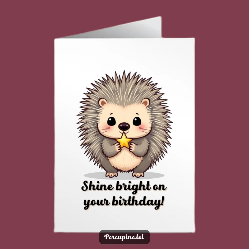 Free Printable Starry Porcupine Birthday Card - Magical Downloadable Art