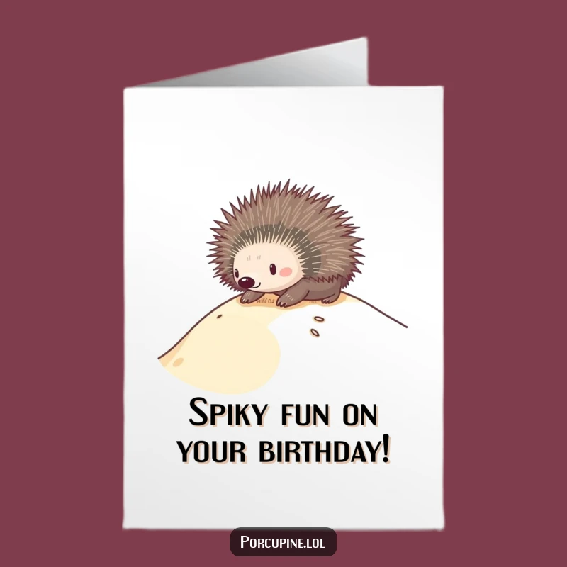 Free Printable Birthday Card: Hilarious Porcupine Dune Surfing - Funny Downloadable Gift!