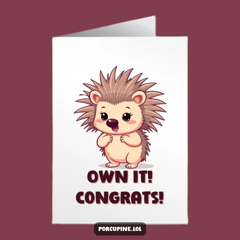 Free Printable Porcupine Congrats Card - Empowering Downloadable for Success