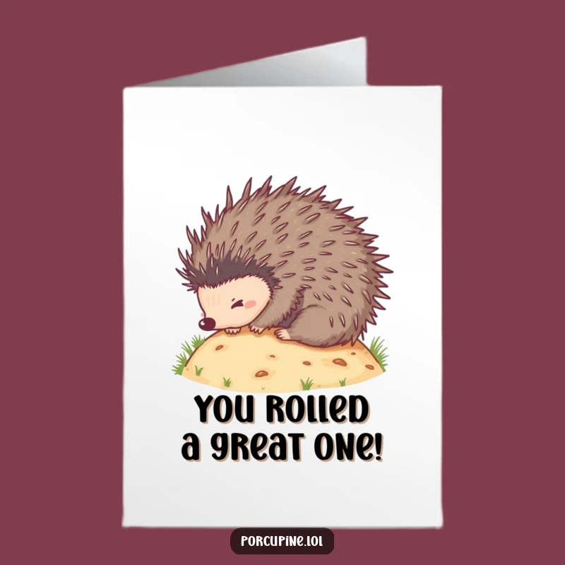 Hilarious Free Printable Congrats Card: Rolling Porcupine, Funny Downloadable Gift