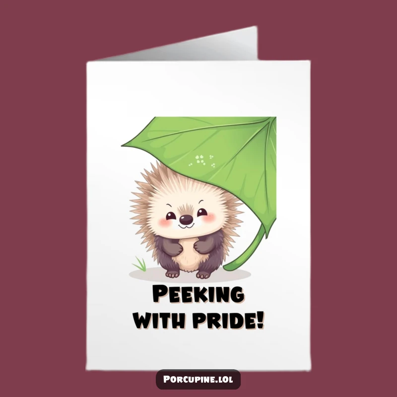 Free Printable Congrats Card: Peeking Porcupine Joy, Sweet Downloadable Celebration!