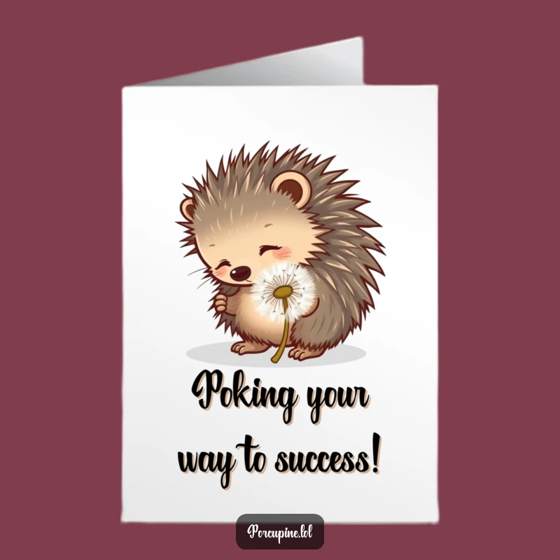 Free Printable Congrats Card: Dandelion Porcupine - Celebrate with Funny DIY!