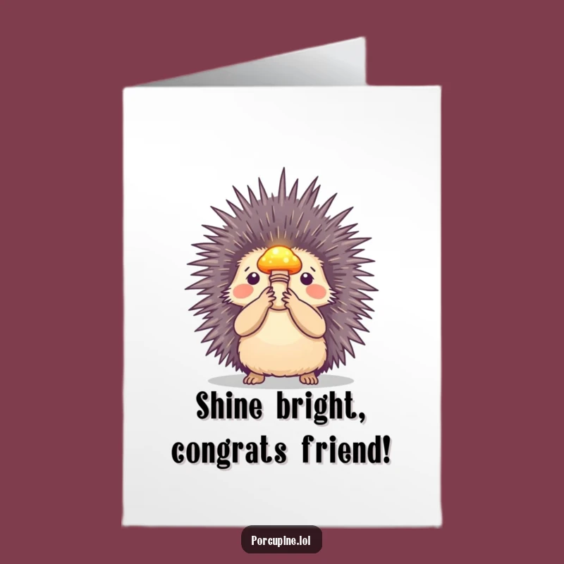 Free Printable Congrats Card: Mystical Porcupine, Bright Downloadable Success