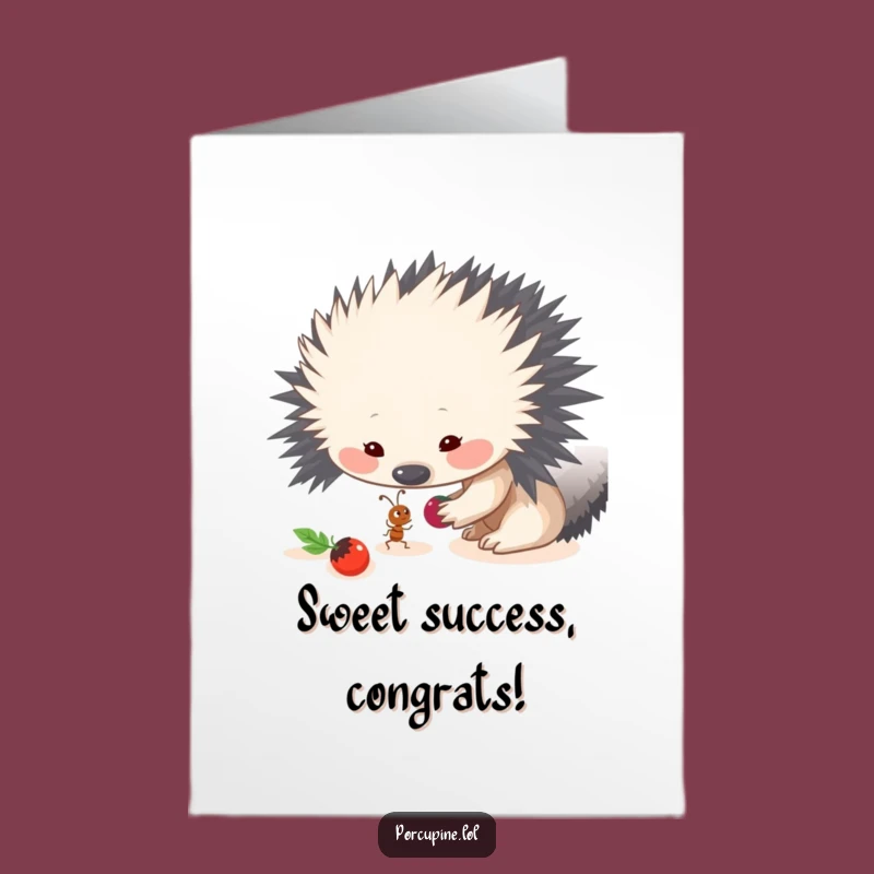 Free Printable Congratulations Card: Porcupine & Ant Share - Joyful Downloadable