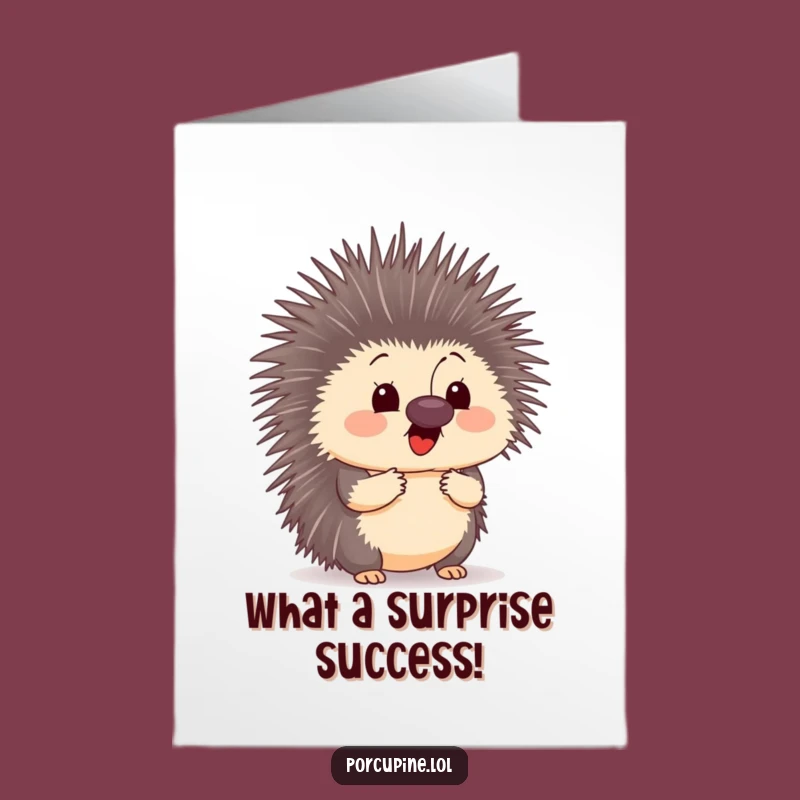 Free Printable Congratulations Card: Surprised Porcupine & Butterfly - Unexpected Download