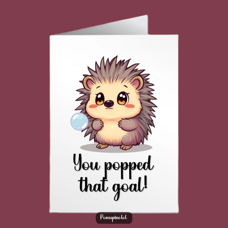Free Printable Congrats Card: Whimsical Porcupine & Bubble Joy, Downloadable Celebration!