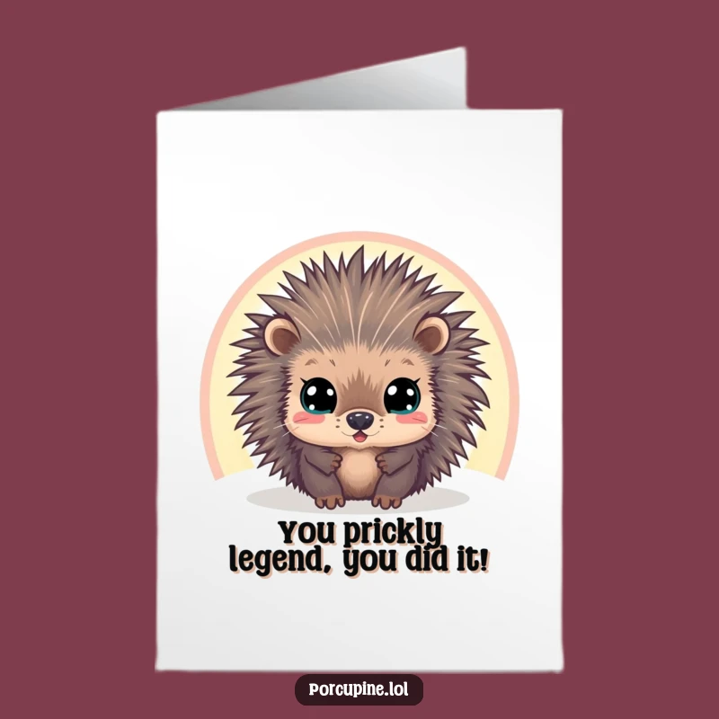 Free Printable Congrats Card: Funny Porcupine Rainbow - Hilarious Downloadable!