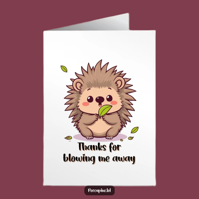 Cute Free Printable Thank You Card: Surprised Porcupine Thanks