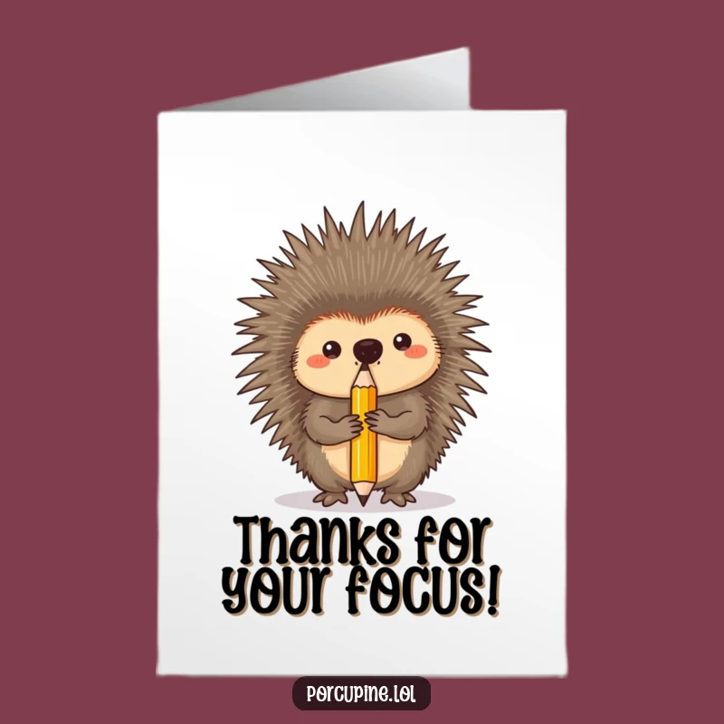 Free Printable Porcupine Pencil Thank You Card: Funny DIY Downloadable for Effort