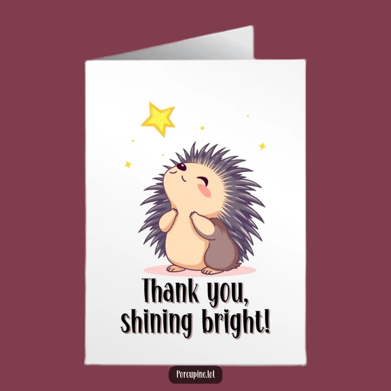 Free Printable Porcupine Thank You Card - Grateful Downloadable for Blessings