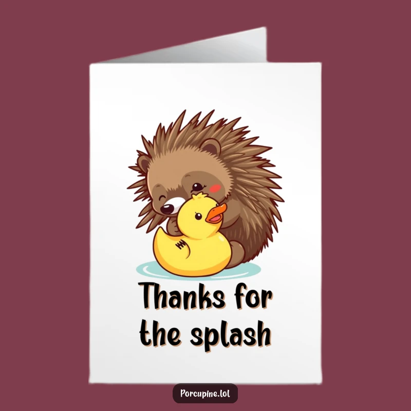 Free Printable Thank You Card: Porcupine & Ducky Thanks - Express Gratitude Playfully!